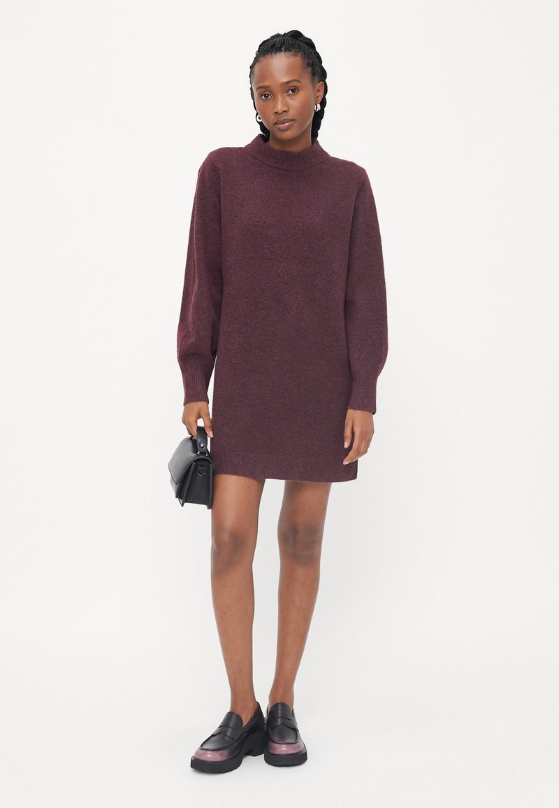 burgundy knit jumper dress Vero Moda Petite VMBESTI MINI - dress zara knit dress