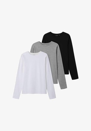 3ER-PACK LANGARM - Top dugih rukava - grey melange