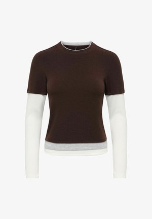 ONLY, ONLVIRRO L/S MIX TOP CS JRS - T-shirt à manches longues - chocolate torte