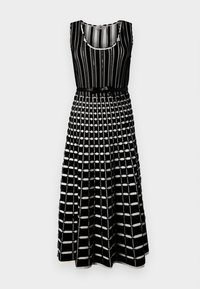 WOMAN KNITTED DRESS WITH BELT - Stickad klänning - nero/burro