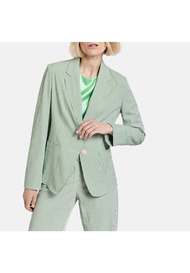Damen Leichte Jacken | Gerry Weber Blazer ecru/weiss/grün streifen/grün - SU16437 Damen Leichte Jacken | Gerry Weber Blazer ecru/weiss/grün streifen/grün - SU16437