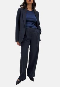 NA-KD HEAVY HIGH WAIST  - Hlače - navy