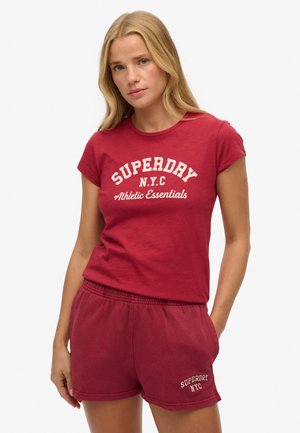 Print T-shirt - bordeaux red