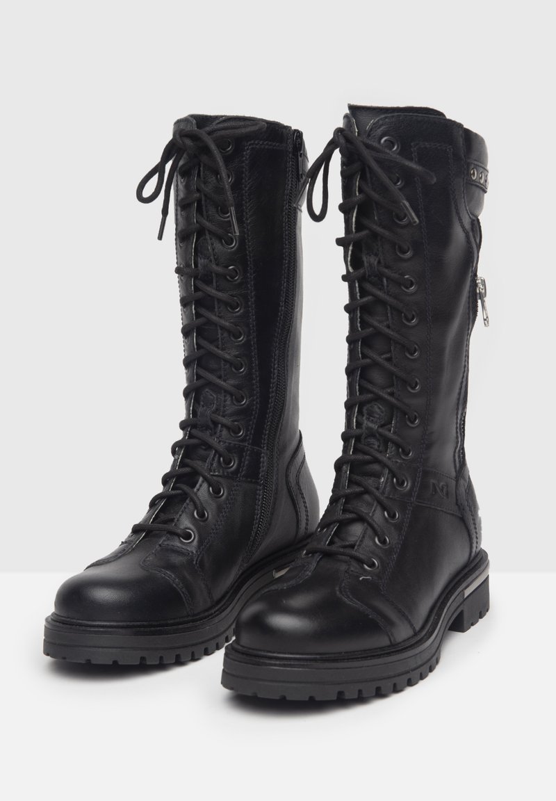 Stivali Donna Stivali Con Lacci Nero Giardini Stivali Alti Nero