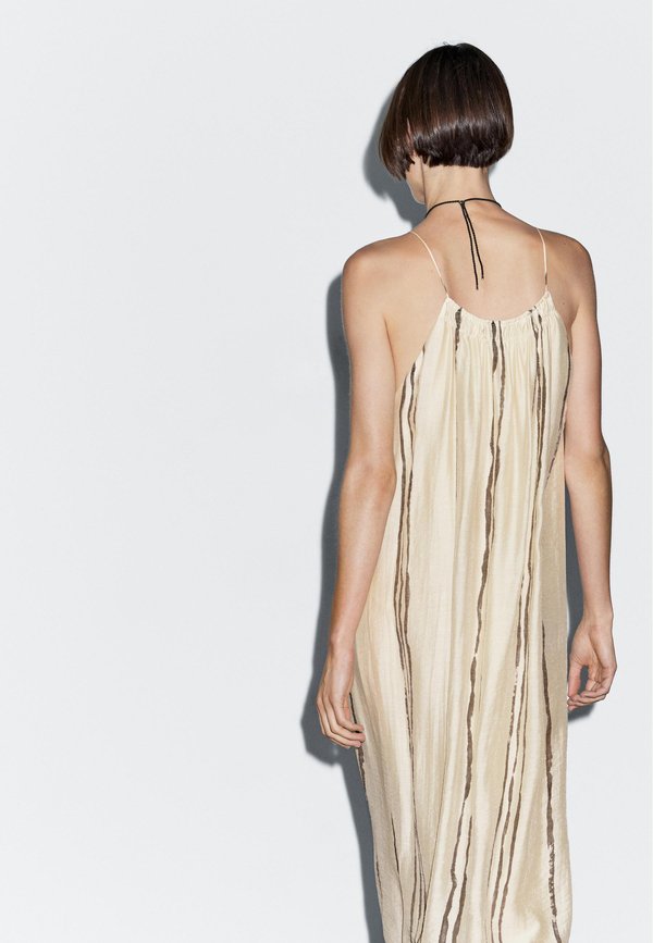 FLOWING STRIPE PRINT - Maxi dress - mottled beige2