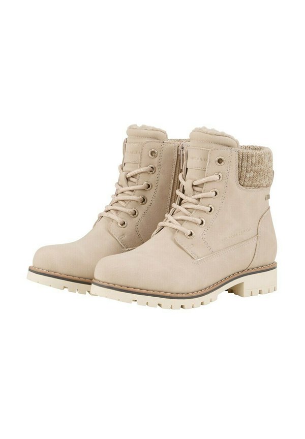Schnürstiefelette – cream