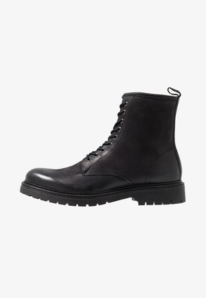 LEATHER - Stivaletti stringati - black