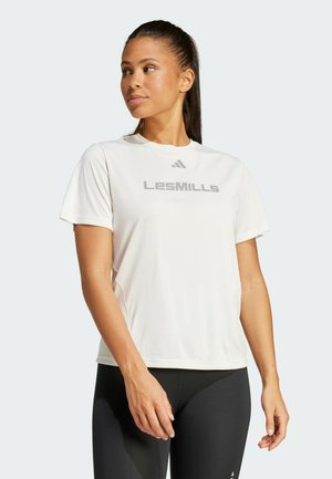 LES MILLS GRAPHIC TEE - Print T-shirt - chalk white