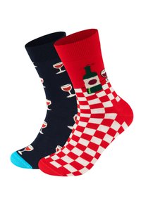 WINE GIFT SET UNISEX 2 PACK - Zeķes - black/red