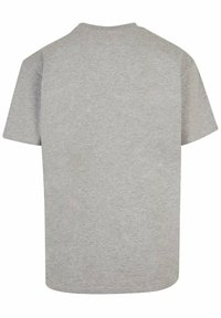 Grå kortærmet T-shirt med rund hals, lavet af blødt bomuldsblandingsstof, med en løs pasform og ensfarvet design uden grafik.