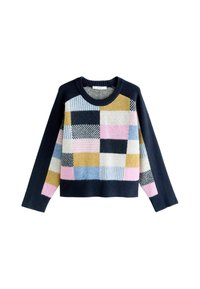 CREW NECK - Neule - navy blue multi patched