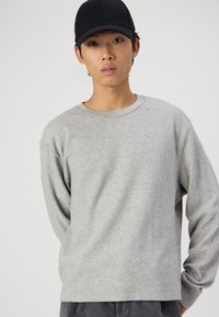 Abercrombie & Fitch WAFFLE CROP HEATHER  - Μπλούζα με μακριά μανίκια - grey heather