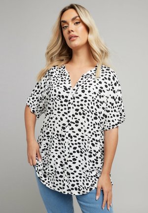 ABSTRACT SHORT SLEEVE - Blouse - white