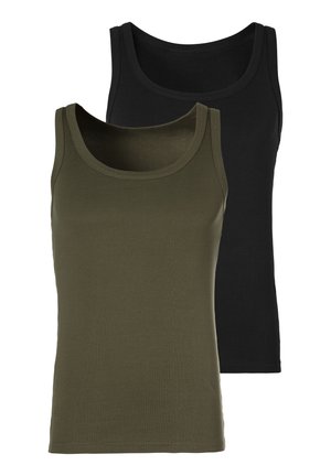 2 PACK - Unterhemd/-shirt - khaki, schwarz