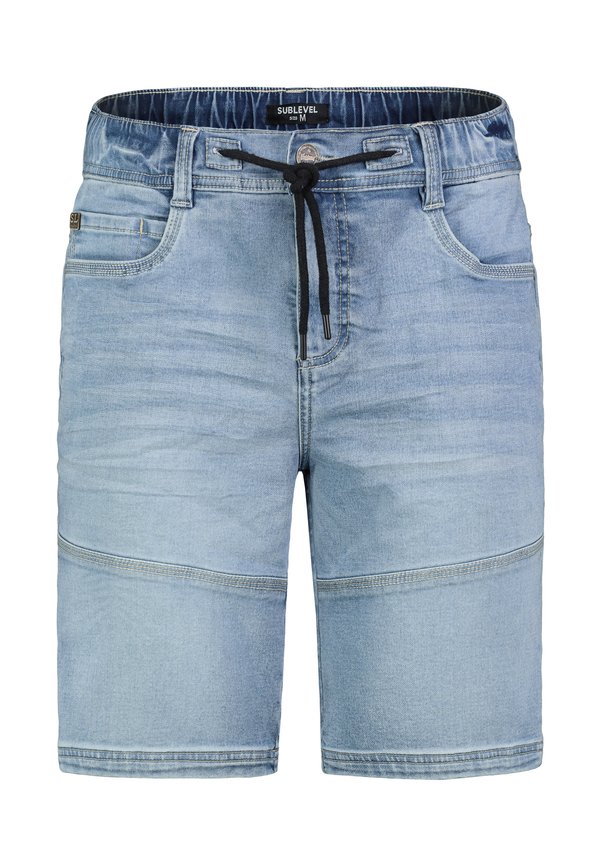 BERMUDA MIT ELASTISCHEM BUND UND KORDELZUG  - Jeans Shorts - hellblau