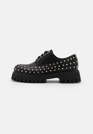 IMMOLATOR STUDDED - Lace-ups - black matte shine