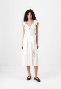 Hollister Co. - EMEA DOUBLE TIE MIDI DRESS  - Robe de jour - bright white Image miniature 1