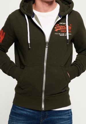 Sweater met rits - green
