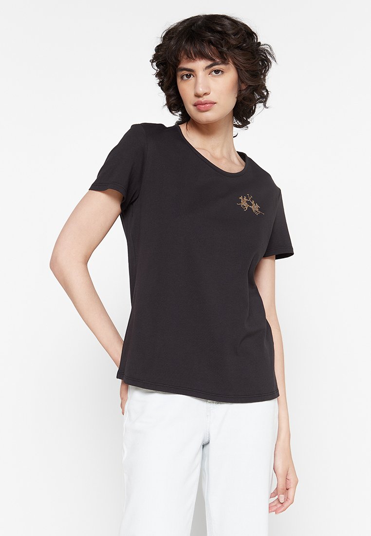 LA MARTINA T-shirt basic zwart