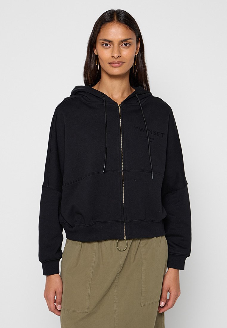 TWINSET Sweater met rits antraciet gemêleerd