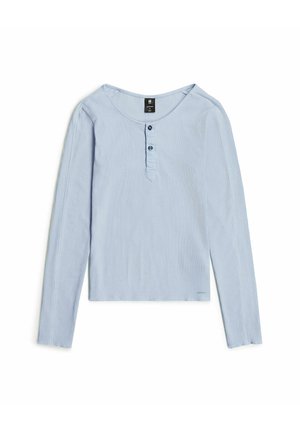G-STAR, SLIM HENLEY LONG SLEEVE T-SHIRT - Maglietta a manica lunga - lt wave