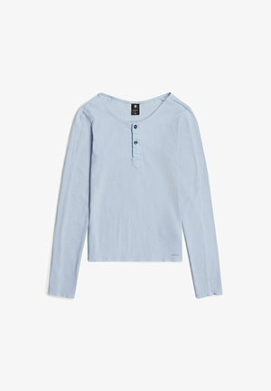 G-STAR, SLIM HENLEY LONG SLEEVE T-SHIRT - Maglietta a manica lunga - lt wave