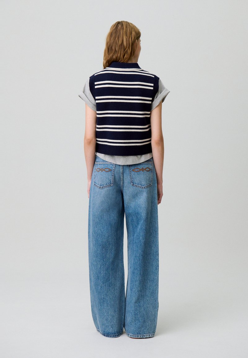 Gilet ocl rond en laine mélangée mochi Bleu Claudie pierlot - Femme
