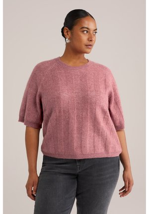 WE Fashion CURVE - T-shirt basic - old rose