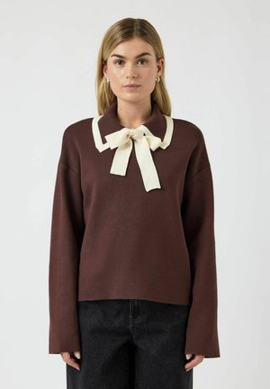 YASJOSIE BOW S - Strikkegenser - chocolate brown