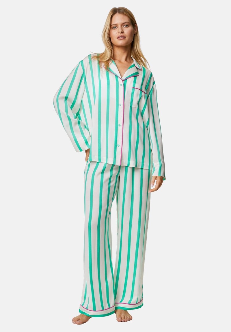 Marks & Spencer STRIPED SET Pyjamas green mix/grönmelerad Zalando.se