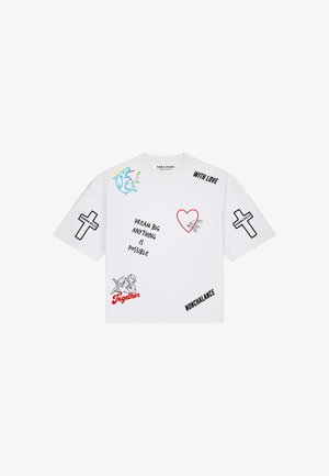 Mira Paris, TATTOO BE KIND OVERSIZED BOXY TEE 26 UNISEX - T-Shirt print - white