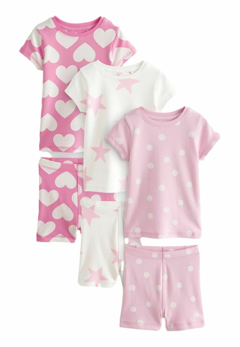 Next 3 PACK SET REGULAR FIT - Pidžaamakomplekt - pink white hearts