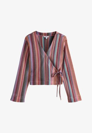 Next, REGULAR FIT - LONG SLEEVE SPARKLE KNITLOOK TIE-FRONT WRAP TOP . - Bluse - pink stripe
