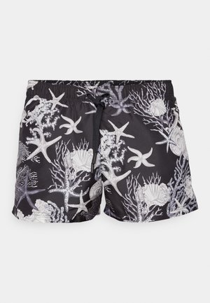 Versace SWIM RECYCLED CORAL ALL OVER PRINT - Short de bain - black/concrete/bone