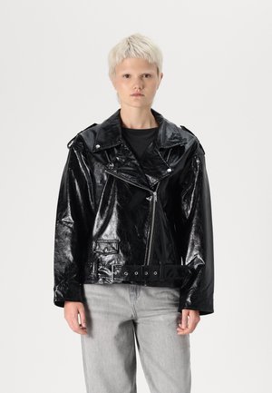 PAULINA BIKER JACKET - Imitert skinnjakke - black