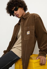 Carhartt WIP FLINT SHIRT - Shirt - chocolate rinsed