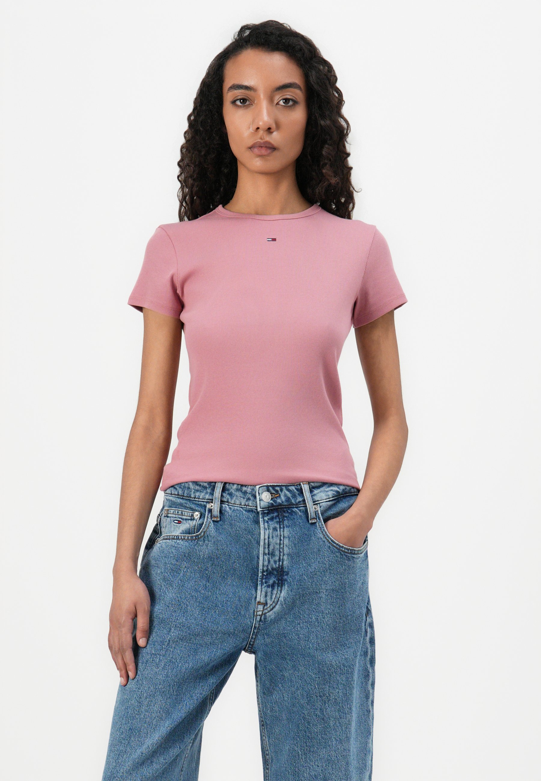 売れ筋商品|||トミーヒルフィガー Tシャツ レディース トップス SLIM ESSENTIAL  - Print T-shirt - tahiti berry Tommy Jeans SLIM ESSENTIAL - T-Shirt print - tahiti berry