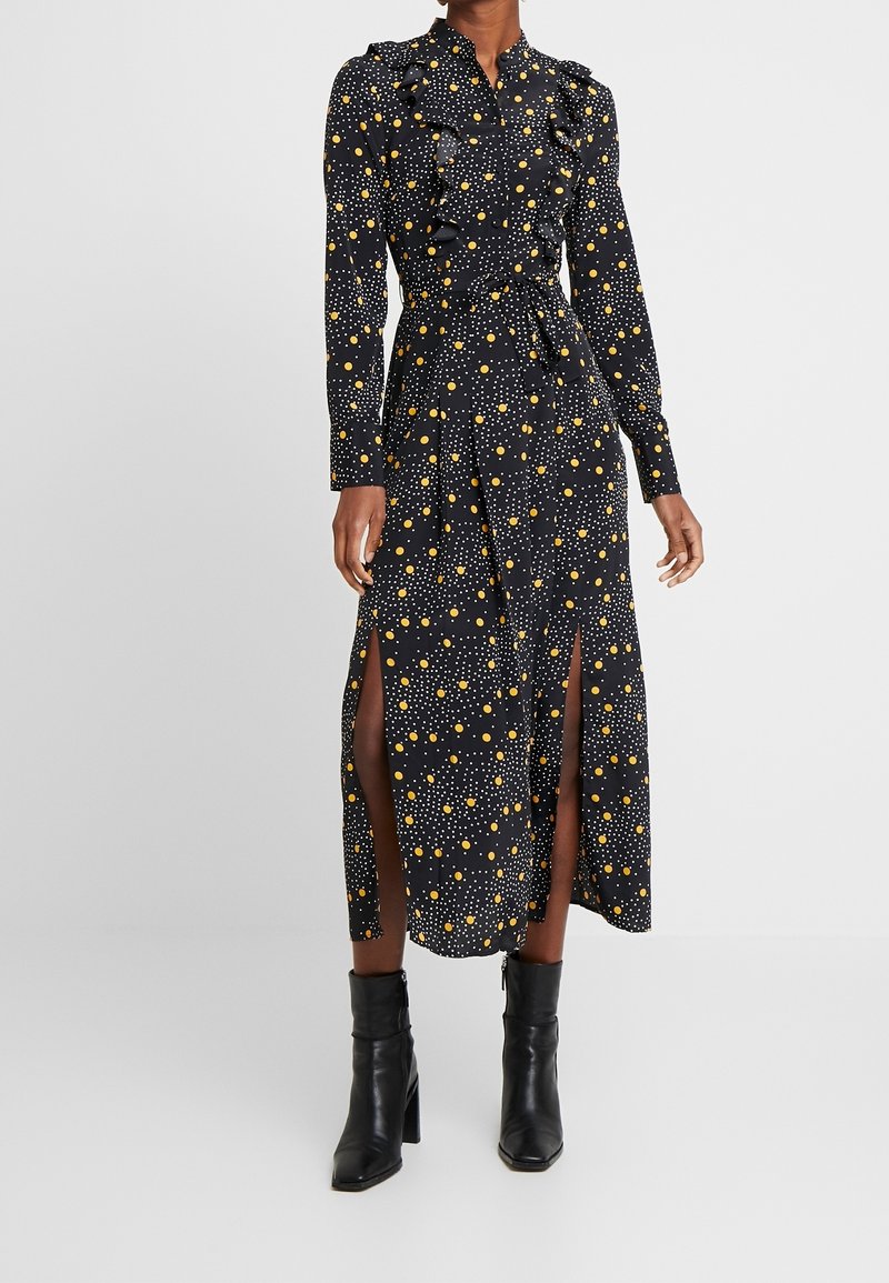 polka dot shirt dress topshop Topshop Collared Leopard Print Dress Mini Size 4 Shirt Dress Black/White