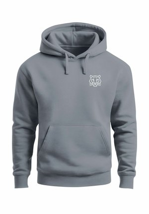 PRINT AUFDRUCK MINIMAL TIGER - Kapuzenpullover - convoy grey