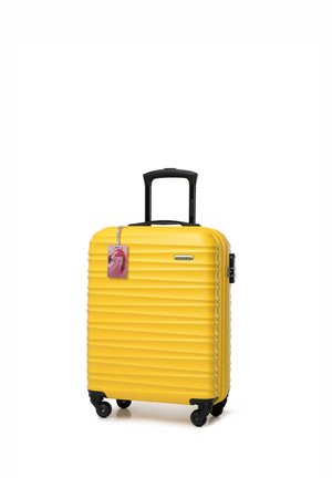 SMALL SUITCASE WITH LUGGAGE TAG FROM ABS - Trolley - yellow