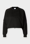SPORTS INSPIRED CREWNECK WITH TAPE DETAILING - Φούτερ - black