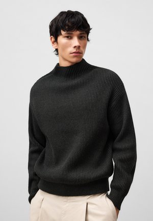 Strickpullover - black green