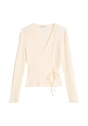 Marc O'Polo DENIM, MARC O'POLO DENIM WICKELTOP SLIM AUS GERIPPTEM STRETCHJERSEY - Vest - white blush