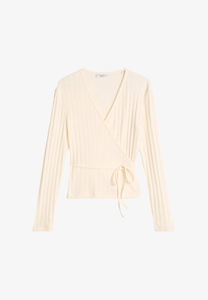 Marc O'Polo DENIM, MARC O'POLO DENIM WICKELTOP SLIM AUS GERIPPTEM STRETCHJERSEY - Vest - white blush