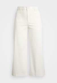 STRETCH CHINO WIDE LEG CROPPED TROUSER - Hlače - white