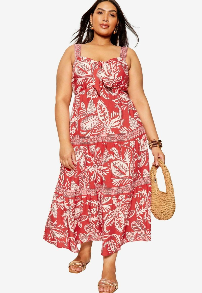 Curves Like These TWIST FRONT SUMMER- REGULAR FIT - Maxi šaty - red