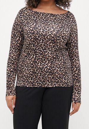 Langærmet T-shirt - sand