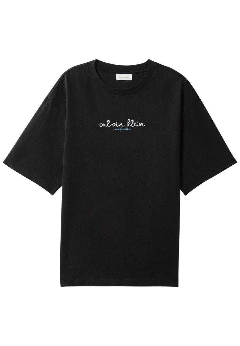 Calvin Klein Jeans LINES GRAPHIC TEE - Print T-shirt - black - Zalando ...