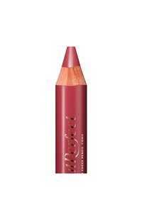 Cheek pencil in a deep rose shade with a sharpened tip. Smooth wood casing with gold lettering and a hexagonal shape for grip.