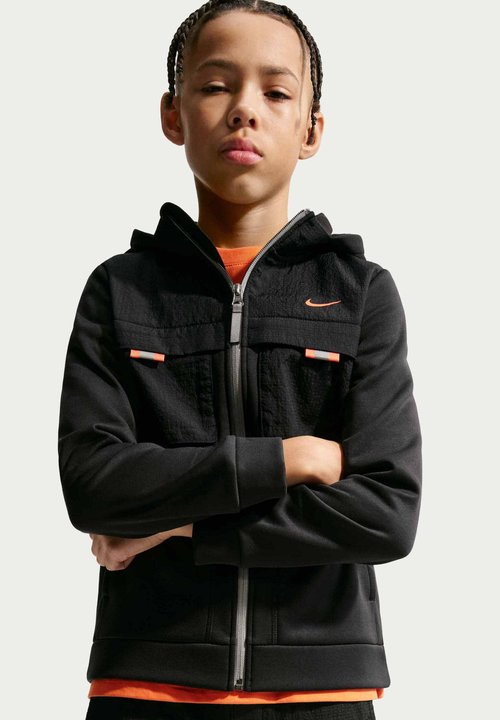 Nike SPORTSWEAR OLDER KIDS' FULL-ZIP HOODIE SPORTSWEAR CITY UTILITY - Zip-up sweatshirt - black black turf orange — photo 2
